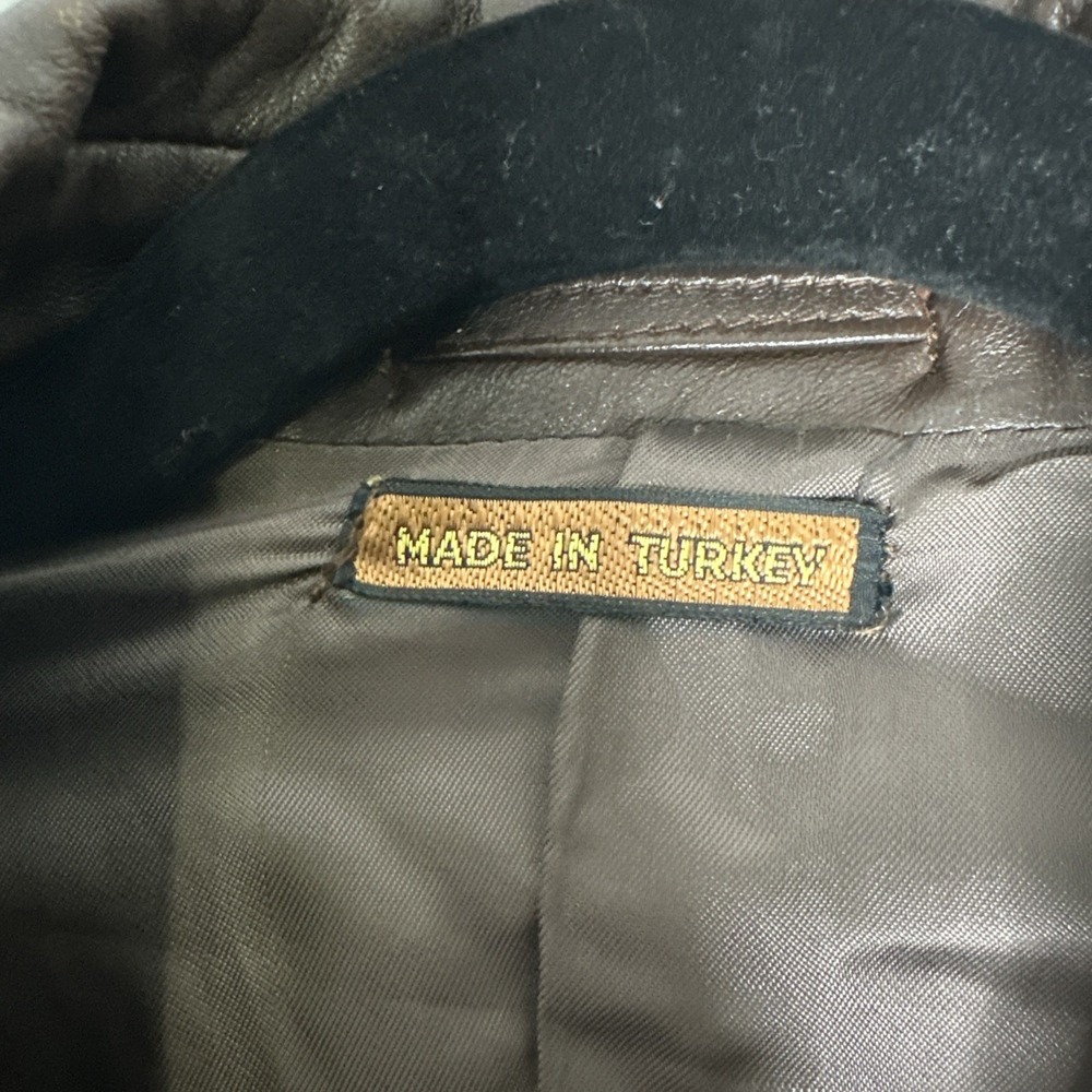 Vintage Imperial Jacket Mens Sz 40 Brown Button Front Collar 100% Leather 1980s - Picture 9 of 16